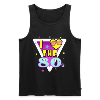 I love the 80s - Men's Premium Organic Tank Top - black - Front - AI Model Male 178 light (178cm)