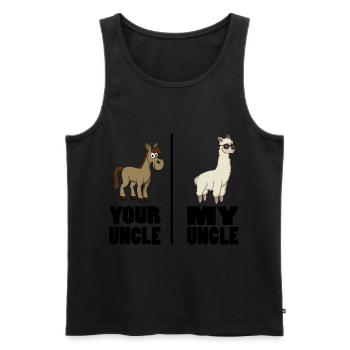 Your Uncle My Uncle Funny Unicorn Gift - Men's Premium Organic Tank Top - black - Front - AI Model Male 178 light (178cm)