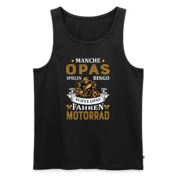 Rentner - Alter Mann Motorrad Motorradfahrer - Männer Premium Bio Tank Top - Schwarz - Vorne - Michal (187cm)
