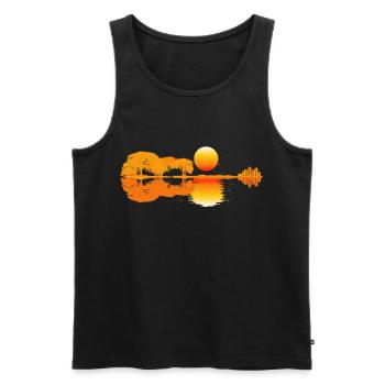 Guitar in Nature with Sunset Gift - Men's Premium Organic Tank Top - black - Front - Michal (187cm)