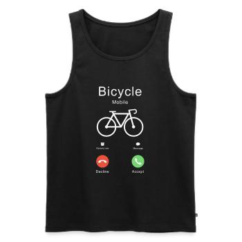 Bicycle Calling Bike T-Shirt - Men's Premium Organic Tank Top - black - Front - AI Model Male 178 light (178cm)