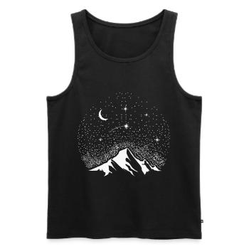 Astro Mountain shooting star good luck gift - Men's Premium Organic Tank Top - black - Front - AI Model Male 178 light (178cm)
