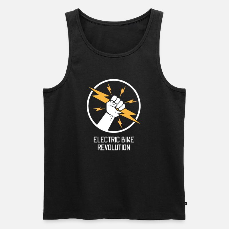Roue de bicyclette électrique - Débardeur bio Premium Homme - noir