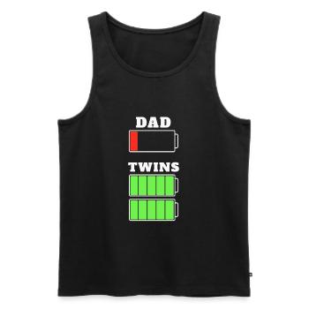 T-shirt jumeau fatigué père batterie - Débardeur bio Premium Homme - noir - Devant - Michal (187cm)