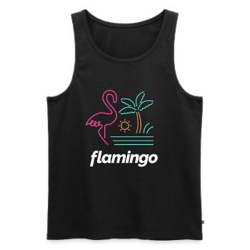 flamingo - Männer Premium Bio Tank Top - Schwarz - Vorne - Michal (187cm)
