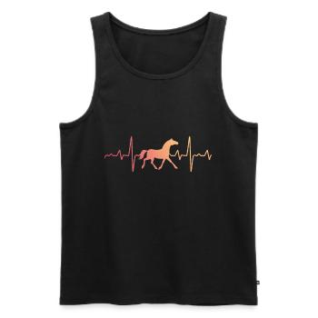 Pferd Herz EKG Herzschlag - Männer Premium Bio Tank Top - Schwarz - Vorne - Michal (187cm)