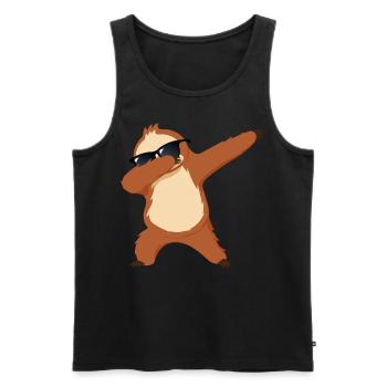 Dabbing Sloth Dance Faultier Geschenk - Männer Premium Bio Tank Top - Schwarz - Vorne - AI Model Male 178 light (178cm)