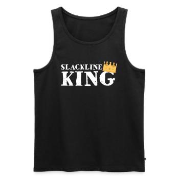 Slackline King Leisure Hobby Gift Funny - Men's Premium Organic Tank Top - black - Front - AI Model Male 178 light (178cm)