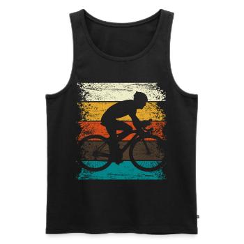 Biking Retro vélo de course vélo VTT cadeau - Débardeur bio Premium Homme - noir - Devant - AI Model Male 178 light (178cm)