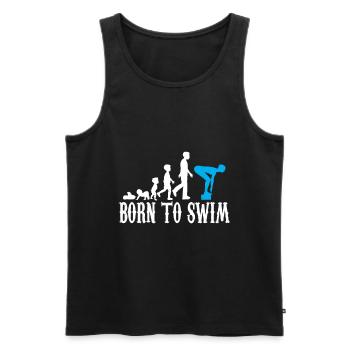 Schwimmer Evolution Geburt Baby Kind Geschenk - Männer Premium Bio Tank Top - Schwarz - Vorne - Michal (187cm)