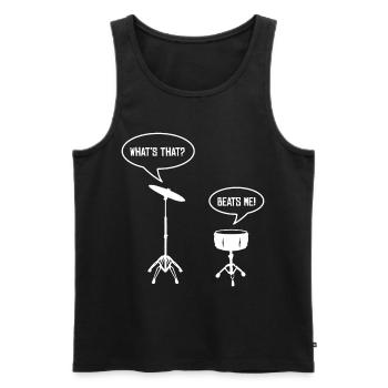 Drummer Schlag Mich! Musiker Schlagzeuger Geschenk - Männer Premium Bio Tank Top - Schwarz - Vorne - AI Model Male 178 light (178cm)