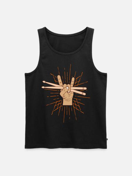 Drummer Rocking Drumsticks Drummer Gift - Men's Premium Organic Tank Top - black