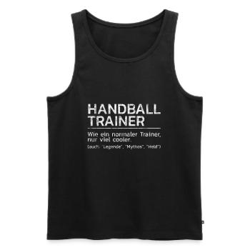 Handball Trainer - Männer Premium Bio Tank Top - Schwarz - Vorne - AI Model Male 178 light (178cm)