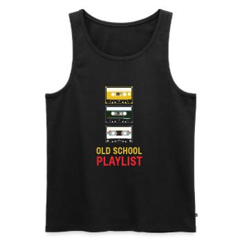 Old School Playlist Retro Cassette Audio Analog - Men's Premium Organic Tank Top - black - Front - AI Model Male 178 light (178cm)