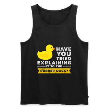 Programmer rubber duck debug - Men's Premium Organic Tank Top - black - Front - AI Model Male 178 light (178cm)