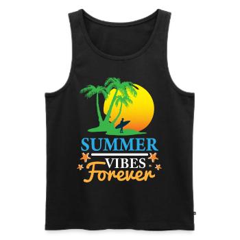 Sommer Vibes Forever - Männer Premium Bio Tank Top - Schwarz - Vorne - Michal (187cm)