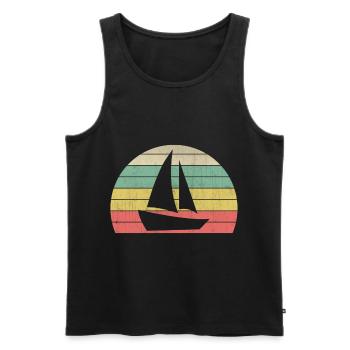 Segel in die Freiheit - Männer Premium Bio Tank Top - Schwarz - Vorne - AI Model Male 178 light (178cm)