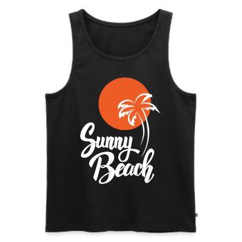 Sunny Beach - Männer Premium Bio Tank Top - Schwarz - Vorne - AI Model Male 178 light (178cm)