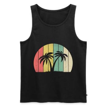 Palm trees - Men's Premium Organic Tank Top - black - Front - Michal (187cm)