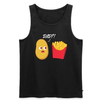 French fries Dad? Potato fries fast food - Men's Premium Organic Tank Top - black - Front - Michal (187cm)