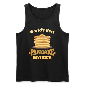 Meilleur pancake du fabricant de crêpes au monde - Débardeur bio Premium Homme - noir - Devant - Michal (187cm)