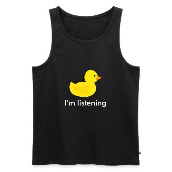 Programmer rubber duck debug - Men's Premium Organic Tank Top - black - Front - AI Model Male 178 light (178cm)