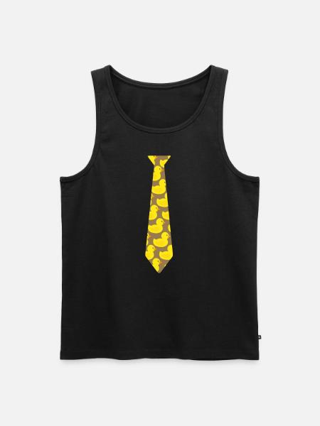 Gummiente Krawatte - Männer Premium Bio Tank Top - Schwarz