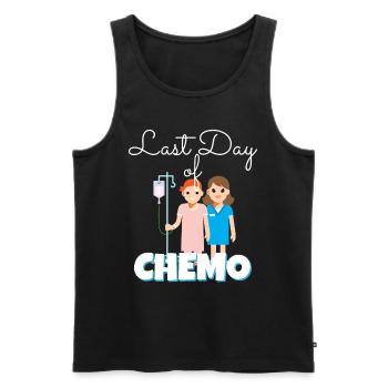 Last Day Of Chemo Cancer Illness Therapy Sick - Men's Premium Organic Tank Top - black - Front - AI Model Male 178 light (178cm)