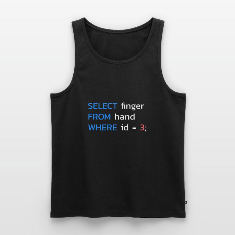 Lustiges SQL Mittelfinger Programmierer Männer Premium Bio Tank Top