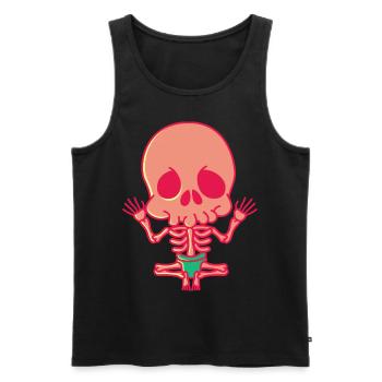 Squelette mains horreur Halloween Costume cadeau - Débardeur bio Premium Homme - noir - Devant - Michal (187cm)