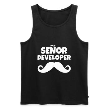 Senior Programmierer Geschenk - Männer Premium Bio Tank Top - Schwarz - Vorne - AI Model Male 178 light (178cm)