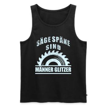 Lumberjack Shirt ● Men's Glitter ● Gift - Men's Premium Organic Tank Top - black - Front - Michal (187cm)