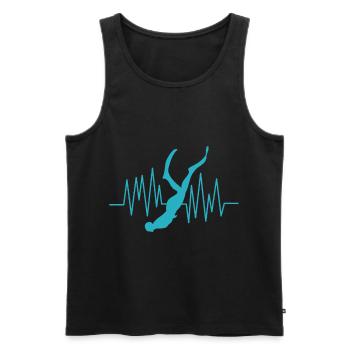 APNOE HERZSCHLAG Freitauchen Schnorchler Geschenk - Männer Premium Bio Tank Top - Schwarz - Vorne - Michal (187cm)