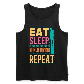 APNOE EAT SLEEP Freitaucher Schnorchler Geschenk - Männer Premium Bio Tank Top - Schwarz - Vorne - Michal (187cm)