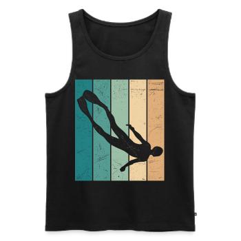 APNOE RETRO Freitaucher Schnorchler Geschenk - Männer Premium Bio Tank Top - Schwarz - Vorne - Michal (187cm)