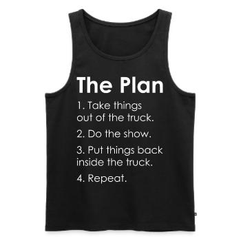 STAGEHAND CREW PLAN Lichttechniker Geschenk - Männer Premium Bio Tank Top - Schwarz - Vorne - AI Model Male 178 light (178cm)