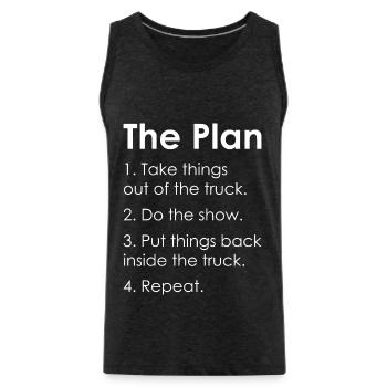 STAGEHAND CREW PLAN lighting technician gift - Men's Premium Organic Tank Top - charcoal grey - Front - Alexander (188cm)