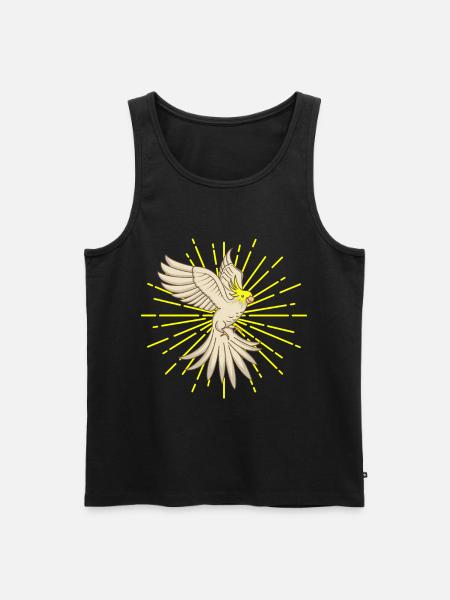 COCKATIEL IN FLIGHT Bird Gift - Men's Premium Organic Tank Top - black