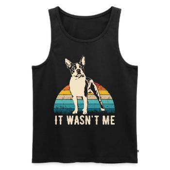 Boston Terrier retro gift shirt - Men's Premium Organic Tank Top - black - Front - Michal (187cm)