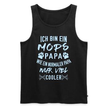 Hunde Shirt ● Cooler Normaler Mops Papa ● Geschenk - Männer Premium Bio Tank Top - Schwarz - Vorne - AI Model Male 178 light (178cm)