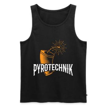 PYROTECHNIK PYRO Feuerwerk Neujahr Pyrotechniker - Männer Premium Bio Tank Top - Schwarz - Vorne - Michal (187cm)