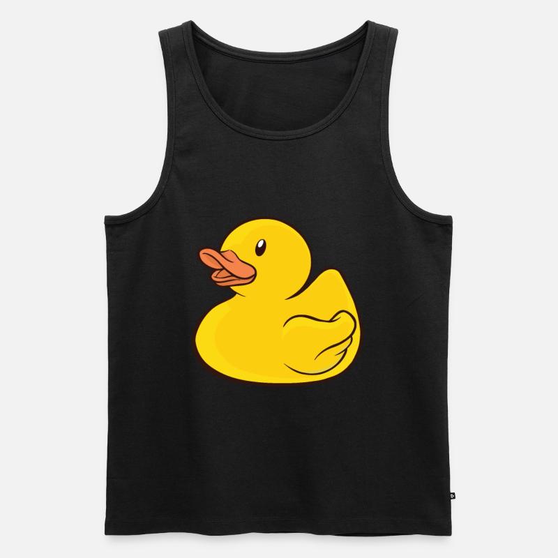 Badeente Gummiente - Männer Premium Bio Tank Top - Schwarz