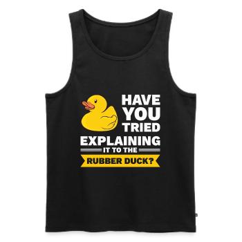 Programmer rubber duck debug - Men's Premium Organic Tank Top - black - Front - AI Model Male 178 light (178cm)