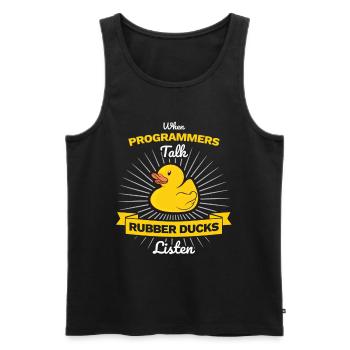 Programmer rubber duck debug - Men's Premium Organic Tank Top - black - Front - AI Model Male 178 light (178cm)