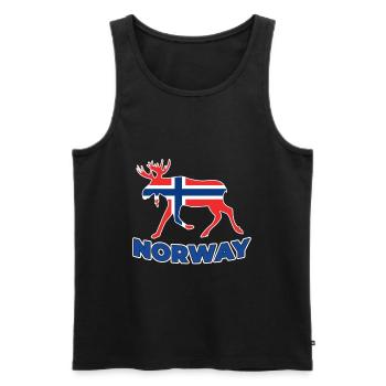 Norwegen Elch - Männer Premium Bio Tank Top - Schwarz - Vorne - Michal (187cm)