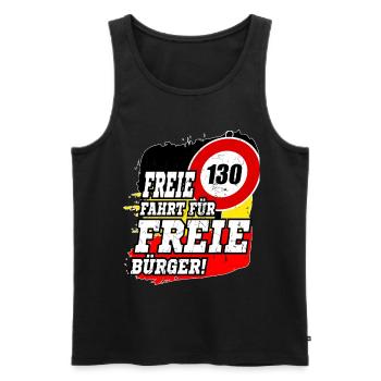 FREIE FAHRT FÜR FREIE BÜRGER Kein Tempolimit - Männer Premium Bio Tank Top - Schwarz - Vorne - AI Model Male 178 light (178cm)