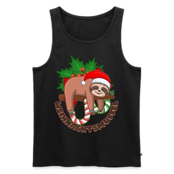 WEIHNACHTSMUFFEL Mit Lustiges Faultier Weihnachten - Männer Premium Bio Tank Top - Schwarz - Vorne - Michal (187cm)