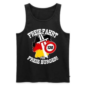 FREIE FAHRT FÜR FREIE BÜRGER Kein Tempolimit - Männer Premium Bio Tank Top - Schwarz - Vorne - AI Model Male 178 light (178cm)