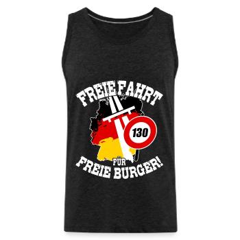 FREIE FAHRT FÜR FREIE BÜRGER Kein Tempolimit - Männer Premium Bio Tank Top - Anthrazit - Vorne - Alexander (188cm)
