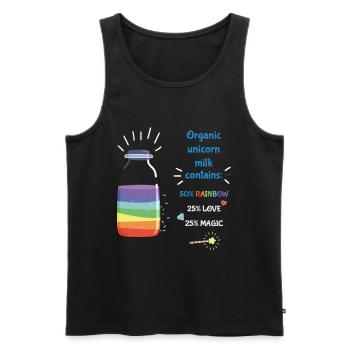 Unicorn Milk - Männer Premium Bio Tank Top - Schwarz - Vorne - AI Model Male 178 light (178cm)